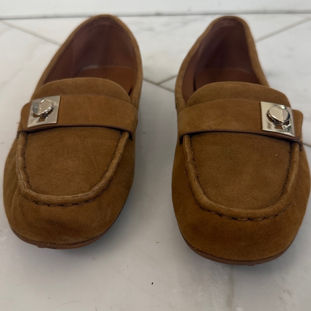 Kate Spade Camellia Tan Suede Leather Driving Shoe Slip On Loafer Women’s 5.5 - Picture 2 of 8